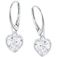 Goldene Hufeisen Paar Ohrhänger Zirkonia Herz Brisur Ohrringe aus 925 Sterling Silber (Hängeohrringe, inkl. Etui), Damen Silber-Schmuck mit Steine