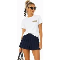 Moschino T-Shirt Couture! Milano Logo Rundhals Shirt Dezentes Statement-Piece mit exklusivem Markencharakter
