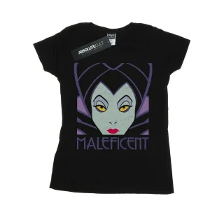 Disney - "Maleficent Cropped Head" T-Shirt für Damen (Schwarz)