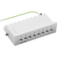 ProfiPatch Patchpanel Verteilerfeld Cat. 6A Desktop Netzwerk-Patch-Panel (8 Ports, 1 HE)