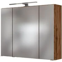 welltime Spiegelschrank Baabe Breite 80 cm, mit 3D-Effekt, dank 3 Spiegeltüren