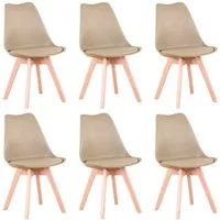 GrandCA HOME Esszimmerstuhl 4er/6er Set Esszimmerstuhl, Moderner Gepolsterter Küchenstuhl (6 St), mit Beine aus Buchenholz, kaki