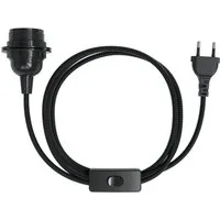 EAZY CASE Lampenfassung 3x E27 Lampensockel 5m Kabel & Schalter DIY Lampen, (1-St), E27 Fassung mit Schalter und dekoratives Lampenkabel DIY Lampe Schwarz