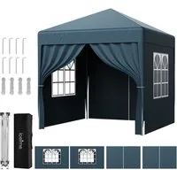 loefme Faltpavillon 2x2m/3x3m Wasserdicht Pavillon Pop Up Partyzelt, mit 4 Seitenteilen, Gartenpavillon mit 4 seitenteilen, höhenverstellbar,mit Tragetasche