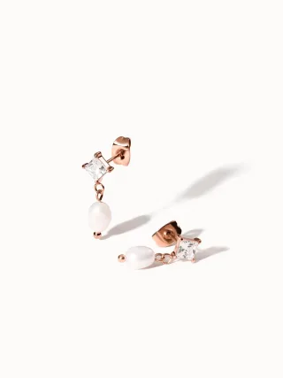 PURELEI Elegant Pearl Ohrringe mit Zirkonia Steinen