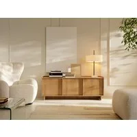 MOEBLO TV-Board LILIE RTV 147 (Lowboard in Eiche Caramel - modernes TV Möbel, Fernsehtisch, TV Bank & Fernseher Tisch im minimalistischen Design mit Push-to-Open, viel Stauraum und eleganter Holzoptik für stilvolle Wohnzimmer), (BxHxT): 147 x 82 x 39