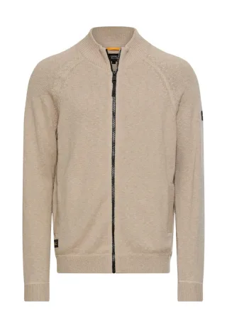 camel active - Strickjacke mit Reißverschluss beige - Gr. - XL