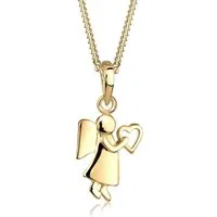 Elli Kette mit Anhänger Engel Herz Glücksbringer Symbol Schmuck Geschenk 925 Silber, Engel