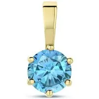 NICEANDnoble Kettenanhänger 585er Gelbgold Kettenanhänger mit synthetischem Blautopas