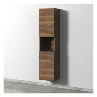 Sanipa 3way Hochschrank mit 2 Türen und 1 offenem Fach, Eiche-Tabak SM11650