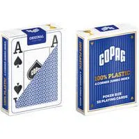 100 Prozent Plastik Poker Jumbo Spielkarten, Kartenspiel blau