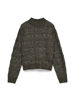 VERO MODA - VMVIRGO LS HIGHNECK PULLOVER BF Chocolate Torte - Gr. - L
