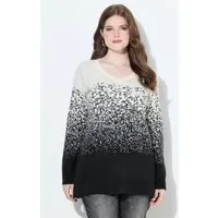 Ulla Popken Strickpullover Pullover Farbverlauf A-Linie V-Ausschnitt Langarm