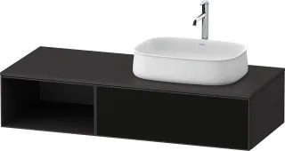 Duravit Zencha Konsolenwaschtischunterbau wandhängend Graphit & Schwarz Linienstruktur n/a & Superma ZE4819063800000