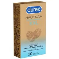 durex XXL-Kondome Hautnah XXL Packung mit, 10 St., ultra dünne Markenkondome mit Easy-On™-Passform
