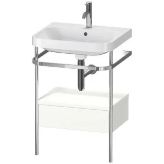 Duravit Happy D.2 Plus c-shaped Set mit Metallkonsole und Schubkasten Weiß Supermatt 575x490x850 mm  HP4840O8484