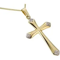 Firetti Kettenanhänger Schmuck Geschenk Gold 333 Halsschmuck Anhänger für Halskette Kreuz, Made in Germany - mit Diamant