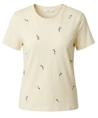 MANGO - T-SHIRT FLOWI - 10/VAINILLA