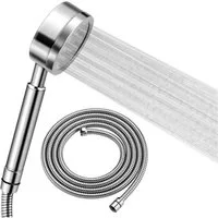 LuxusKollektion Handbrause Duschkopf Hochdruck 1,5m Schlauch Edelstahl Handbrause