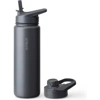 Vinsun Isolierflasche Edelstahl Trinkflasche 750ml Strohhalm - 2 Deckel Thermoflasche, Doppelwandig isoliert, auslaufsicher, bruchsicher, Geruchsneutral