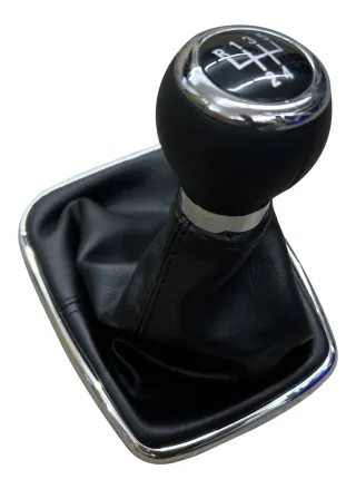 Sport Schaltknauf Knauf + Schaltmanschette Schwarz Chrom 5-Gang für VW Golf 4 IV 1998-2005 / VW Bora