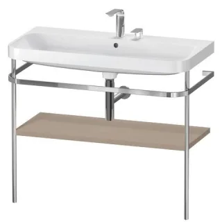Duravit Happy D.2 Plus c-shaped Set mit Metallkonsole Leinen Matt 975x490x850 mm - HP4838E7575 HP4838E7575
