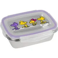 Geda Labels GmbH Lunchbox Peanuts Woodstock, Edelstahl, (1-tlg), Lila, 550 ml, luftdicht und auslaufsicher