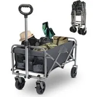 LALAHO Bollerwagen Faltbar Handwagen Gerätewagen, bis zu 100 kg, klappbar Transportwagen,74.5x43.5x85cm