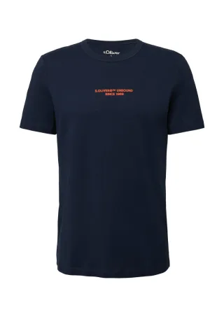 s.Oliver Red Label - T-Shirt mit Artwork und Naht-Details blau - Gr. - M