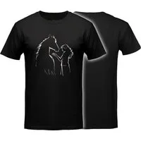 MyDesign24 T-Shirt Pferde print Shirt Pferd mit Mädchen T-Shirt Regular Fit i139