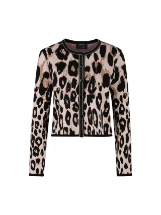 Marc Cain Collections - Cropped Leo-Cardigan Knitted in Germany soft cappuccino - Gr. - 42