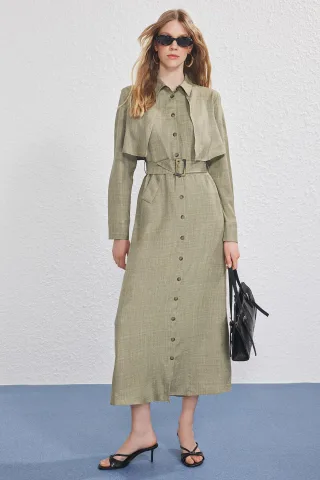 Langes, gerades Maxikleid für Damen, lässig/alltagstauglich, mit Hijab-Absatz