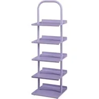 en.casa Schuhregal, für Kinder »Poytya« mit 5 Ebenen Stahl 96 x 30 x 27 cm Lila