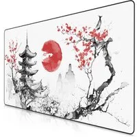 Titanwolf Gaming Mauspad XXXL Speed Mousepad 1200 x 600 x 3 mm, große Schreibtischauflage, rutschfest, abwaschbar, Geschwindigkeit, Präzision, Japan Ink Painting
