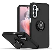 Wigento Handyhülle Für Samsung Galaxy A17 5G / 4G Design TPU + PC Schutz Hülle Schwarz, Magnetringhalter stoßfestes Hybrid Material