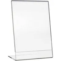 HMF Bilderrahmen 4693 Acryl Tischaufsteller schräg, für 1 Bilder (1 St), L-Ständer DIN A4 Hochformat, Glasklar