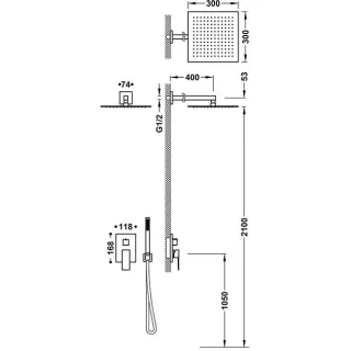 Tres Bausatz 2 Wege Unterputz Einhebelmischer Rapid box für die Dusche , 00638004 00638004