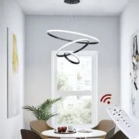 Euroton LED Pendelleuchte LED Pendelleuchte 20*40*60cm Fernbedienung dimmbar, LED fest integriert, Lichtfarbe kaltweiß - warmweiß 7000 k - 3000 k einstellbar