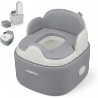 relaxdays Toilettentrainer Töpfchen 4-in-1 mit Deckel, grau