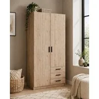Home affaire Kleiderschrank Sprint, viel Stauraum, robuste Qualität, 3 Breiten 98, 147, 195 cm Breite 98,5/147 oder 195,5 cm, je mit Einlegeböden und Kleiderstange