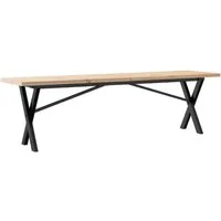vidaXL Esstisch Couchtisch X-Gestell 160x40x45,5 cm Massivholz Kiefer Stahl (1-St)