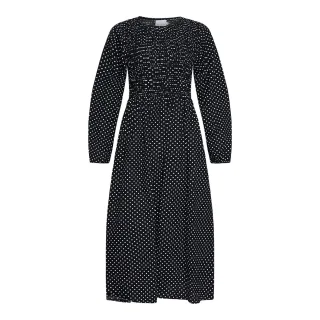 Viol Kleid Baumwolle in Schwarz gepunktet