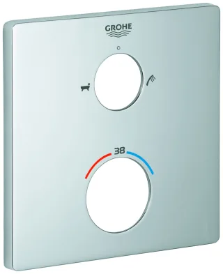 GROHE Rosette 49079 eckig für THM-Fertigmontagesets chrom, 49079000 49079000