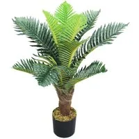 Kunstpalme Palme Palmfarn Kunstpflanze Plastik Künstliche Pflanze Kunstbaum 65 cm Palmfarn, Decovego, Höhe 65 cm