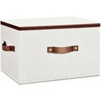 Zyronn Aufbewahrungsbox Textil-Reißverschluss-Aufbewahrungsbox, große Kapazität mit Deckel, faltbare Aufbewahrungsbox