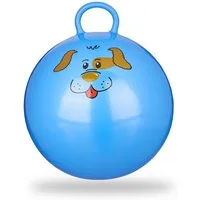 relaxdays Hüpfball 4 x Hüpfball Kinder blau