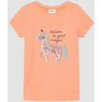 s.Oliver Kurzarmshirt T-Shirt T-Shirt mit Pailletten-Artwork im A-Shape