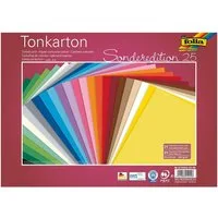 Folia Bastelkartonpapier, Tonpapier in 25 Farben, Format 25x35 cm, 220 g/m², 25 Blatt