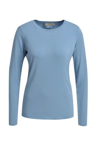 Smith&Soul - Fitted Soft Longsleeve bleu - Gr. - L
