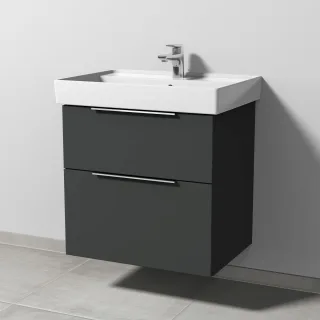 Sanipa 3way Waschtischunterbau zu Villeroy & Boch Collaro Waschtisch mit 2 Auszügen, Graphit-Matt UP8351B